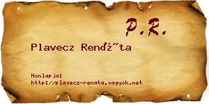 Plavecz Renáta névjegykártya